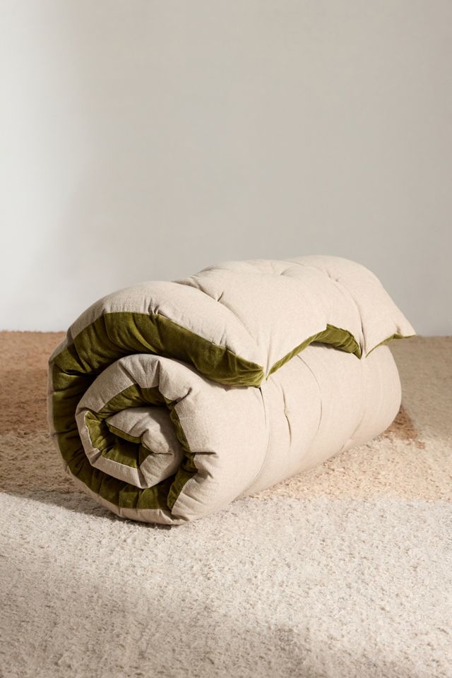 Green Washed Velvet Single Sleepover Mat #1