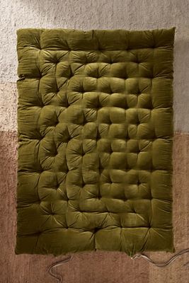 Green Washed Velvet Double Sleepover Mat