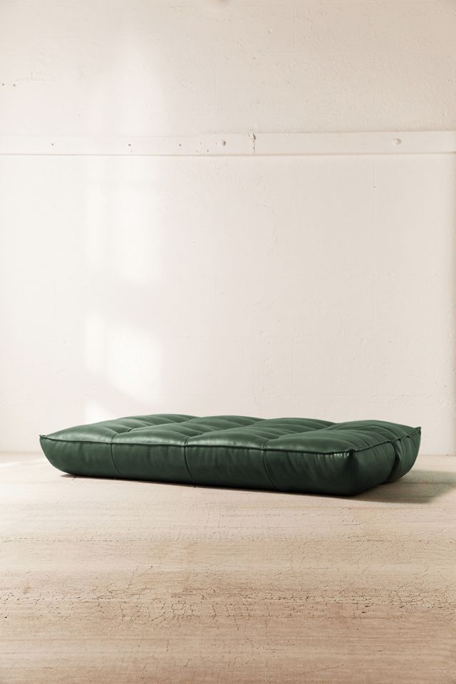 Greta XL Green Faux Leather Sofa Bed #1