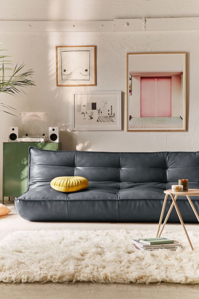 Faux leather sofa clearance bed