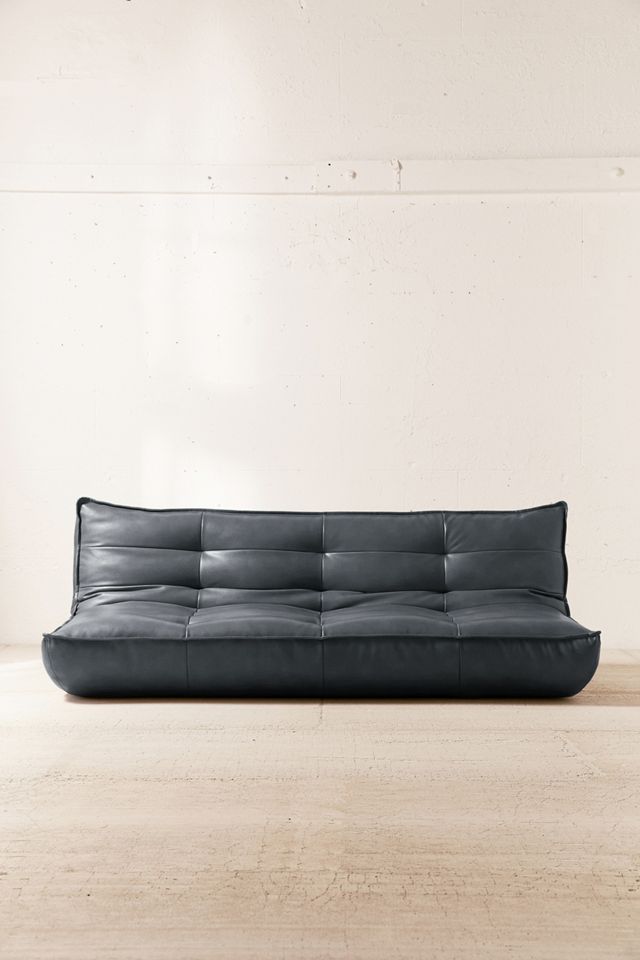 Greta XL Grey Faux Leather Sofa Bed #2