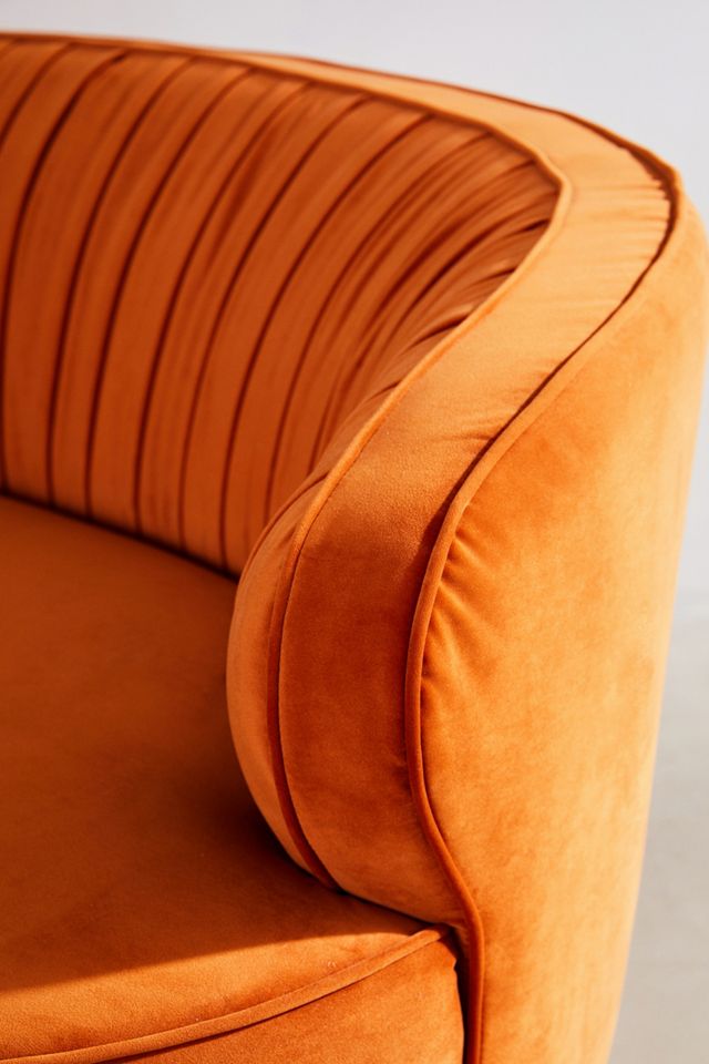 Camila Orange Velvet Sofa #4