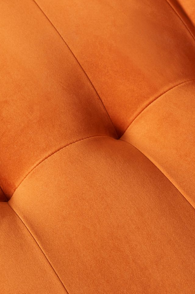 Greta Orange Two-Seater Velvet Sofa Bed #2