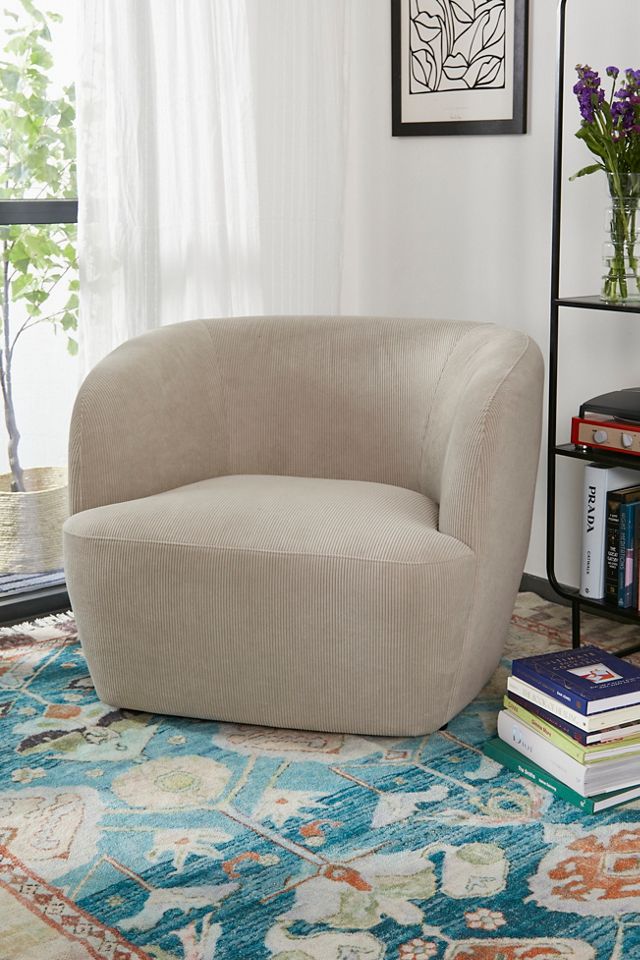 Noah Ecru Corduroy Chair | Urban Outfitters UK