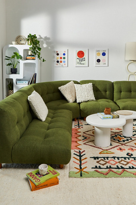 Analise Sectional L-Shaped Sofa - Green 83cm x 91.5cm x 76cm at Urban Outfitters