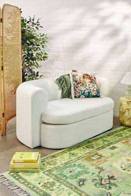 Armand White Two-Seater Storage Sofa