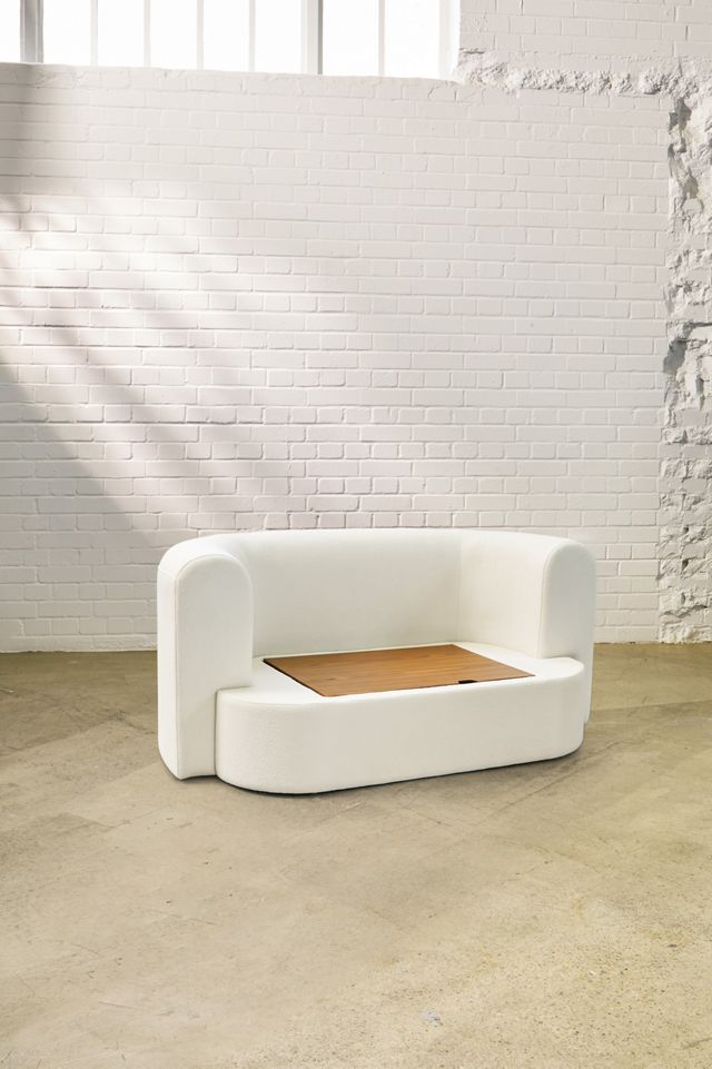 Armand White Two-Seater Storage Sofa #5