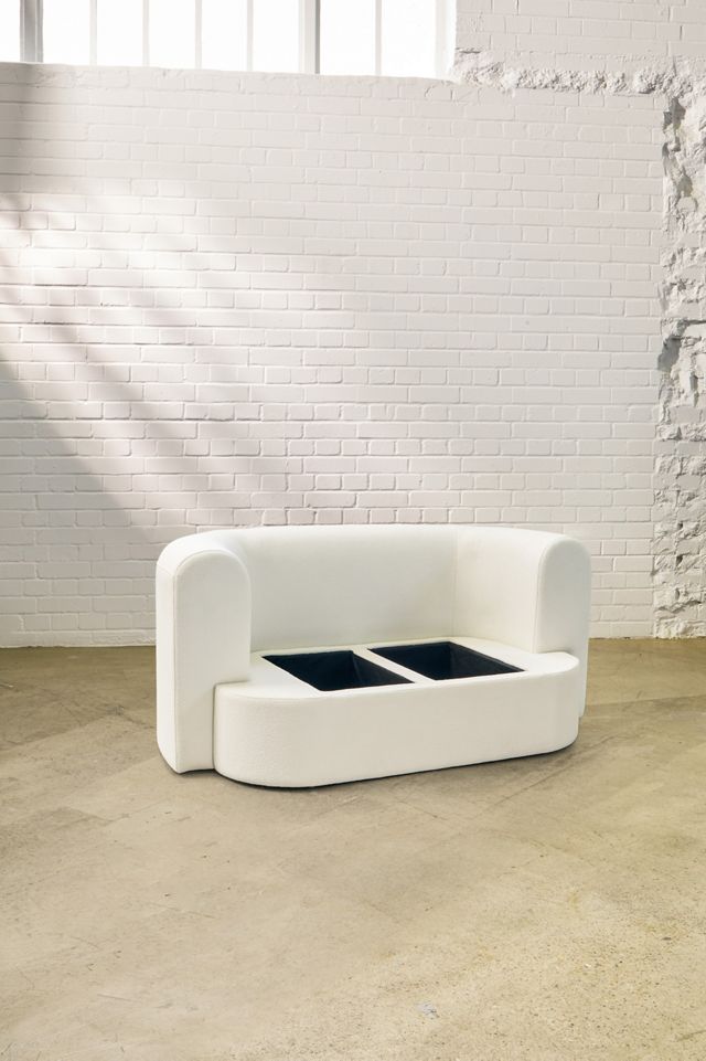Armand White Two-Seater Storage Sofa #6