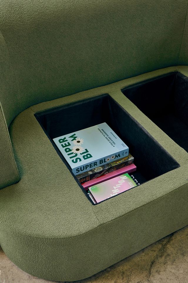 Armand Green Two-Seater Storage Sofa #3
