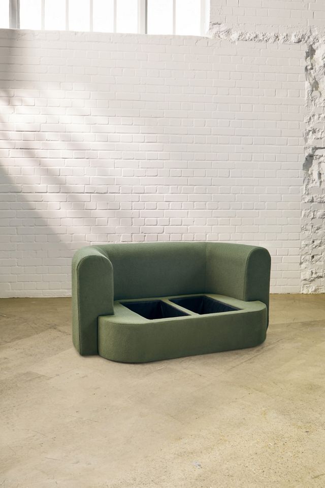 Armand Green Two-Seater Storage Sofa #6
