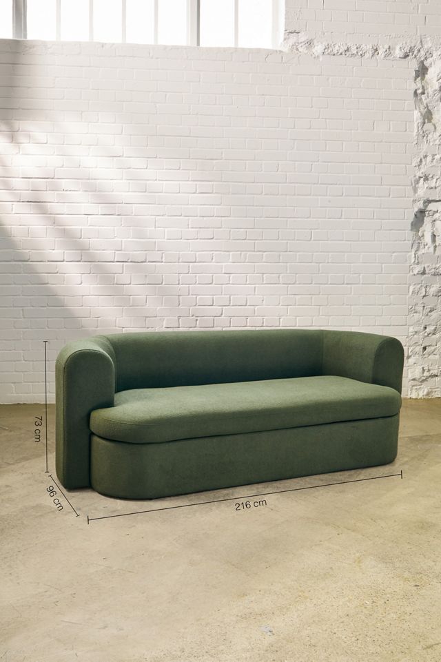Armand Green Three-Seater Storage Sofa #4