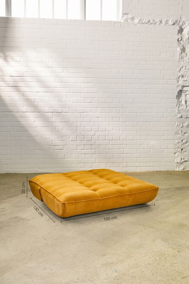Greta Two-Seater Yellow Jumbo Corduroy Sofa Bed #4