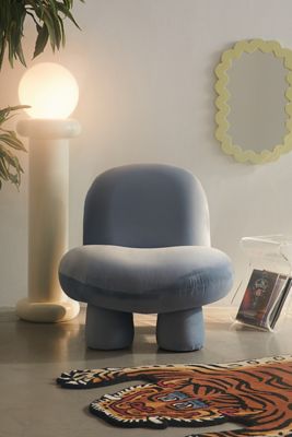 Blue Velvet Bubble Chair