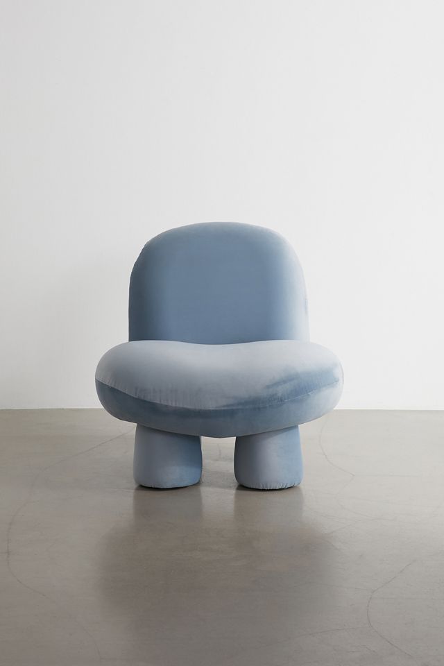 Blue Velvet Bubble Chair #1