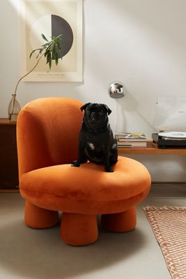 Orange Velvet Bubble Chair
