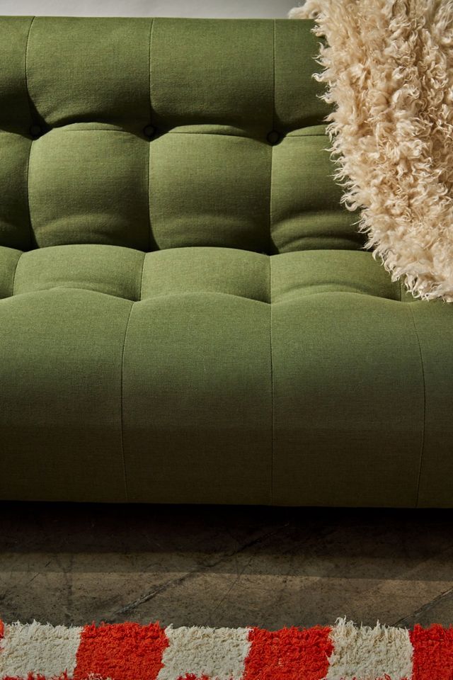Analise Green Two-Seater Sofa Bed #1