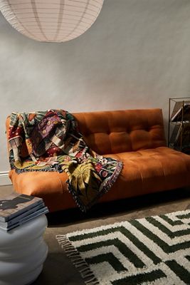 Analise Orange Two-Seater Sofa Bed