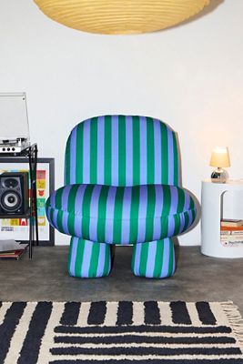 Blue & Green Stripe Bubble Chair
