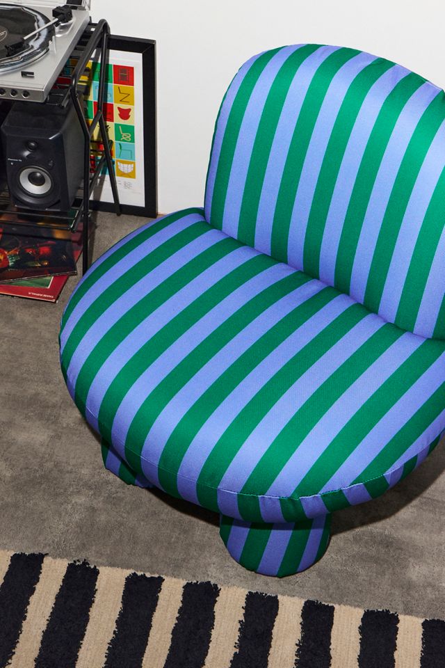 Blue & Green Stripe Bubble Chair #1