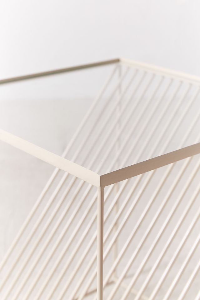 Table basse avec structure à lignes optiques  #4
