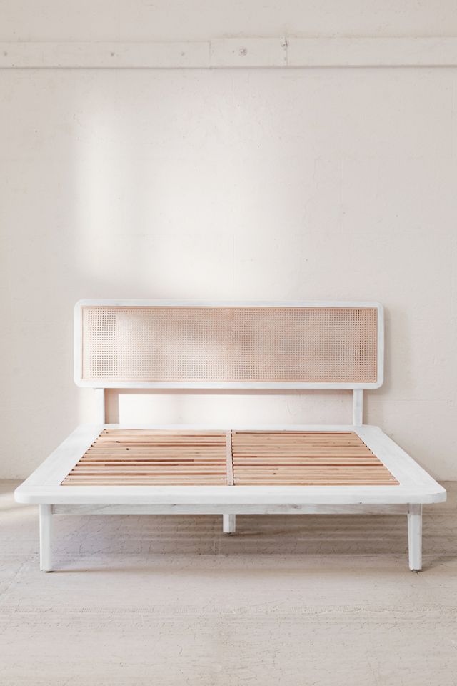 Marte Rattan Solid White King Bed #3