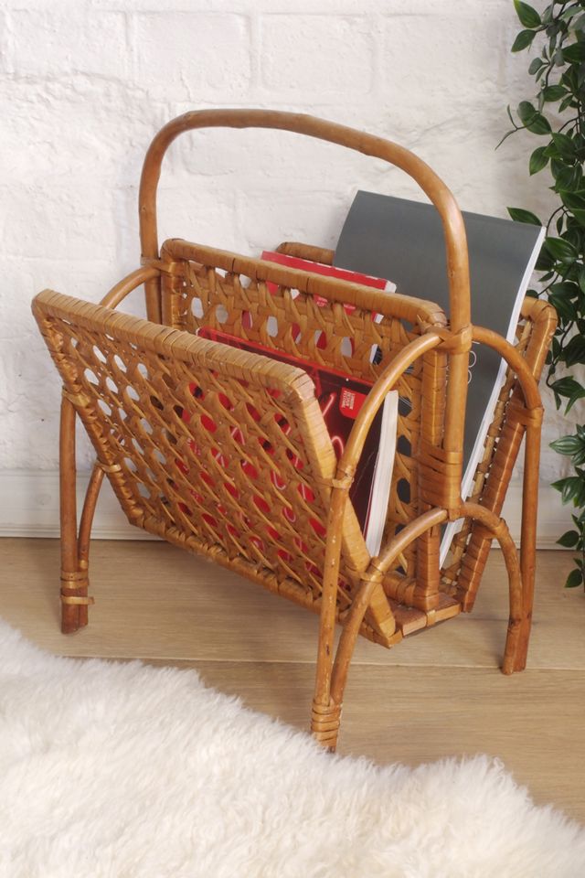 Urban Renewal Vintage Cane Magazine Rack #1