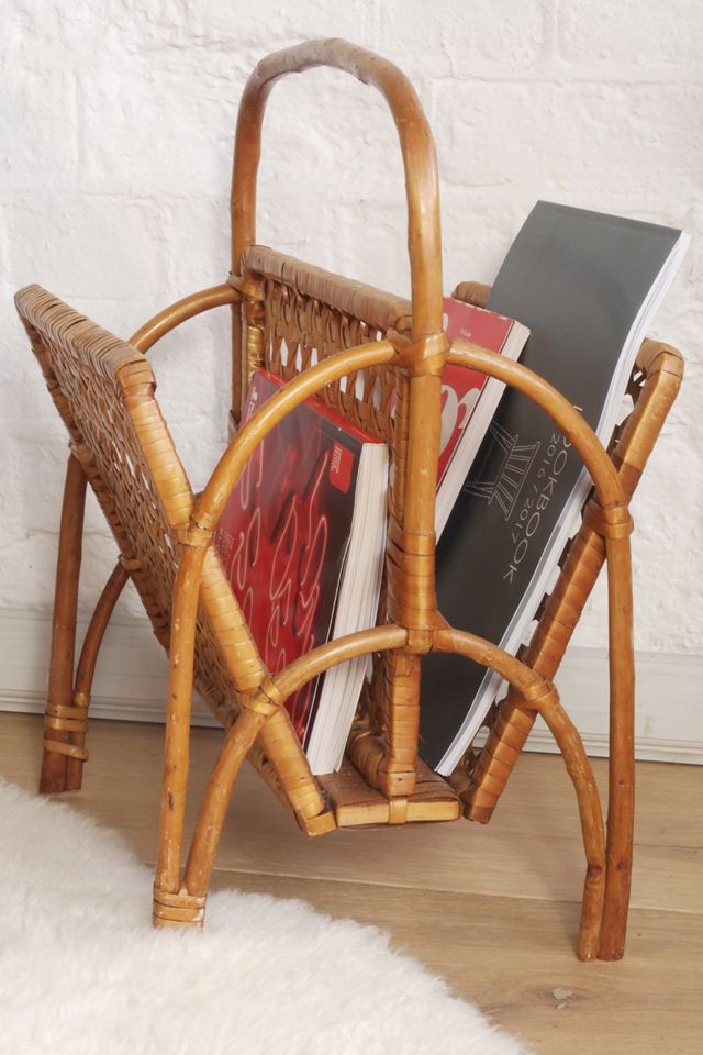 Urban Renewal Vintage Cane Magazine Rack #2