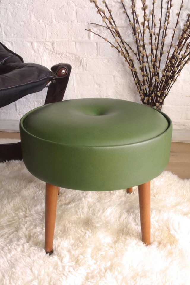 Urban Renewal Vintage 1960s Button Footstool #2