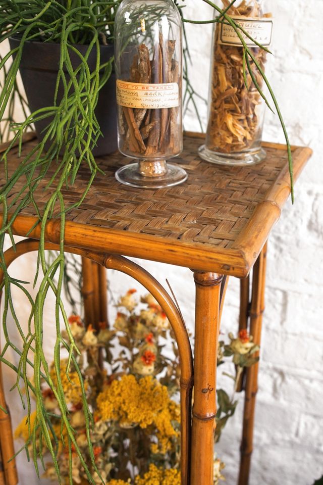 Urban Renewal Vintage Bamboo & Rattan Plant Stand #1