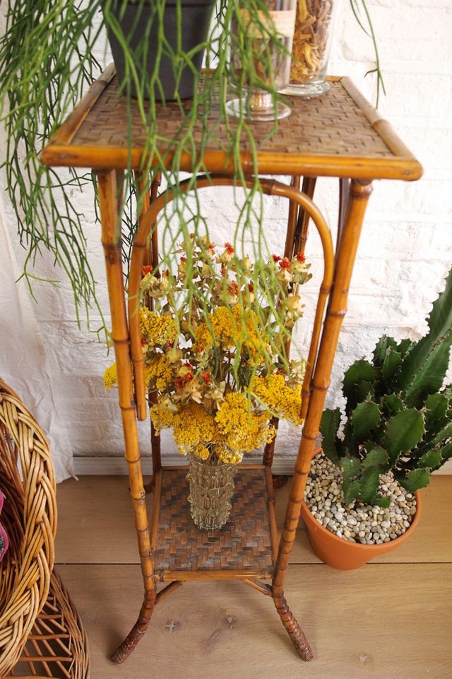 Urban Renewal Vintage Bamboo & Rattan Plant Stand #3