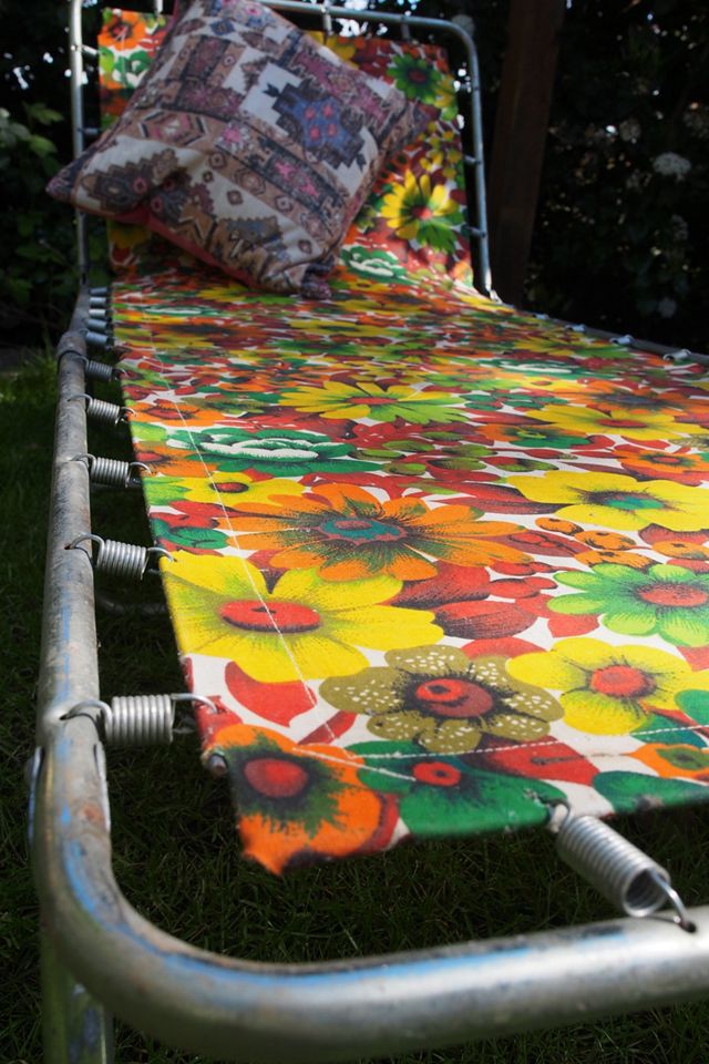 Urban Renewal Vintage Yellow 70s Floral Sun Lounger - Set Of 2 #2