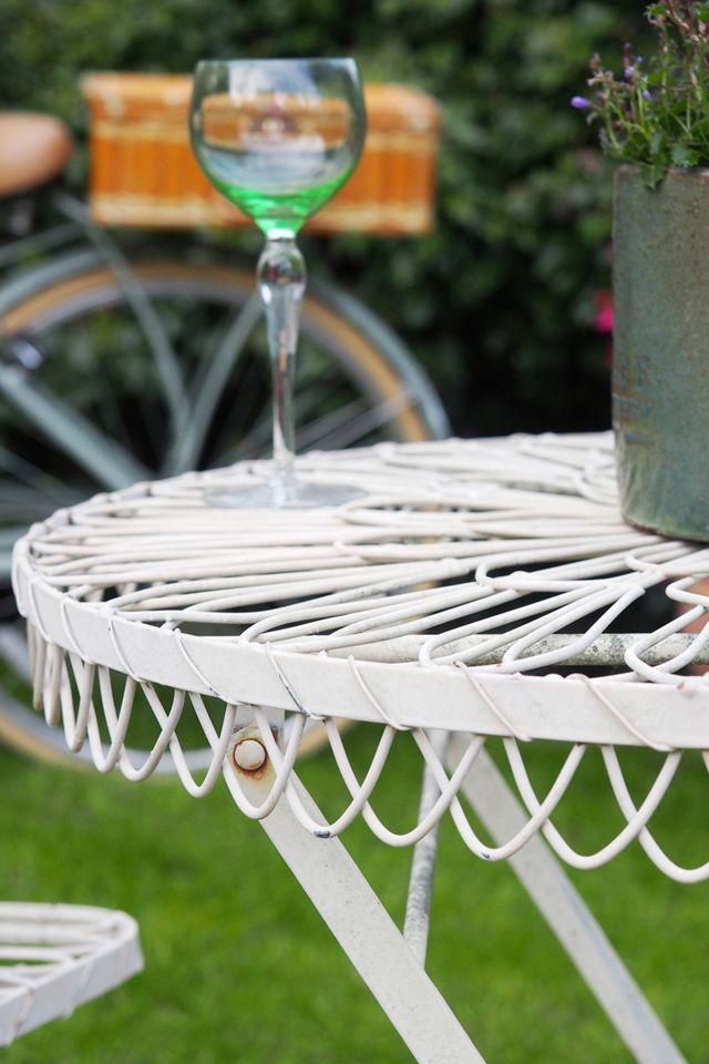 Urban Renewal Vintage White Ornate Bistro Set #2