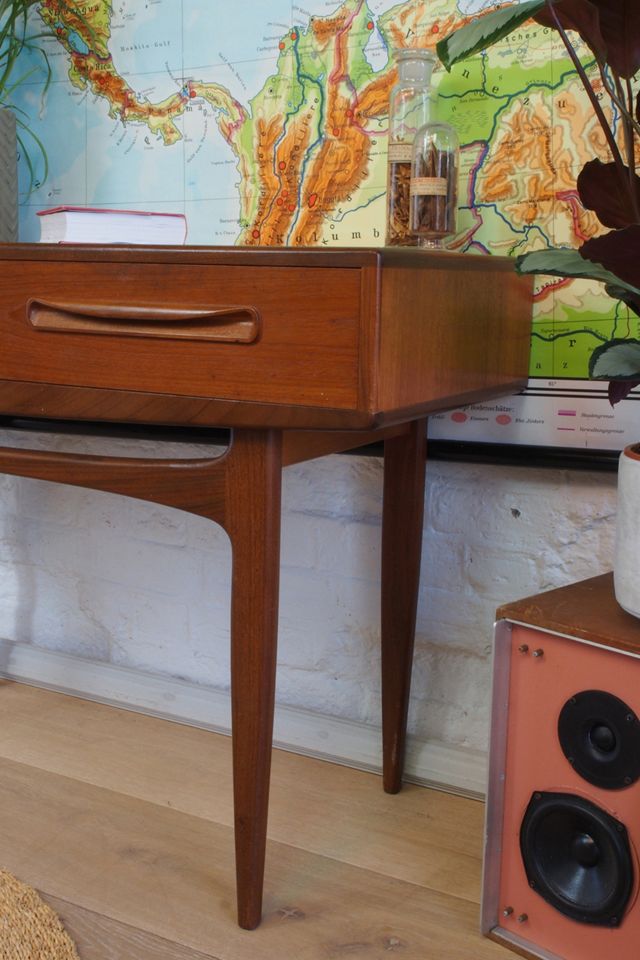 Urban Renewal Vintage 60s Victor Wilkins For G-Plan Fresco Drawer Teak Side Table #3