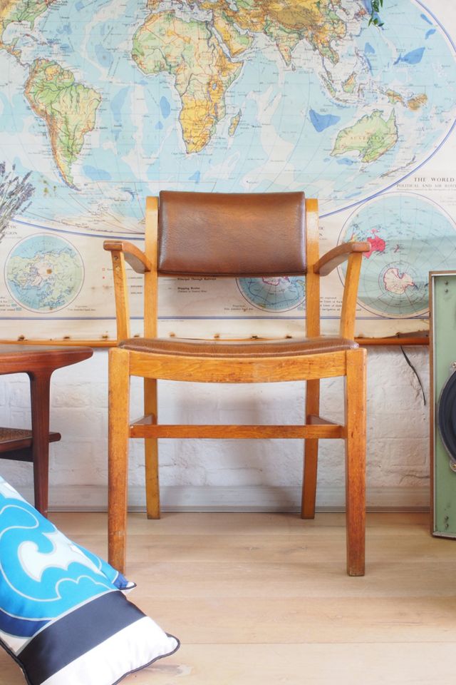 Urban Renewal Vintage Mid-Century Oak Air Ministry Chair #1