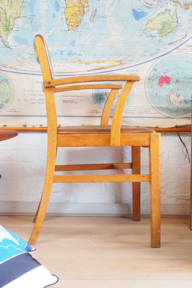 Urban Renewal Vintage Mid-Century Oak Air Ministry Chair #2