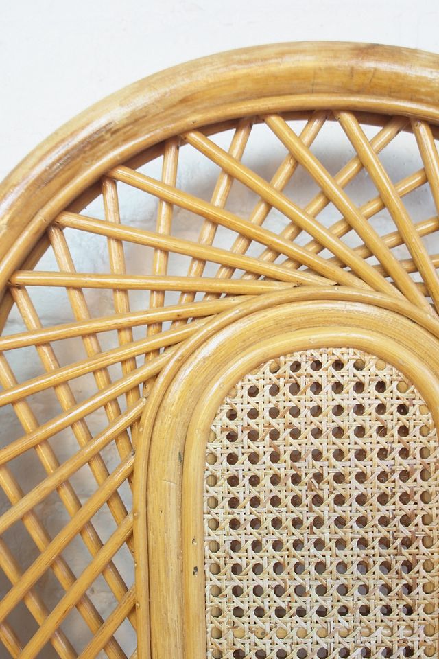 Urban Renewal Vintage Cane & Rattan 4-Panel Screen #3