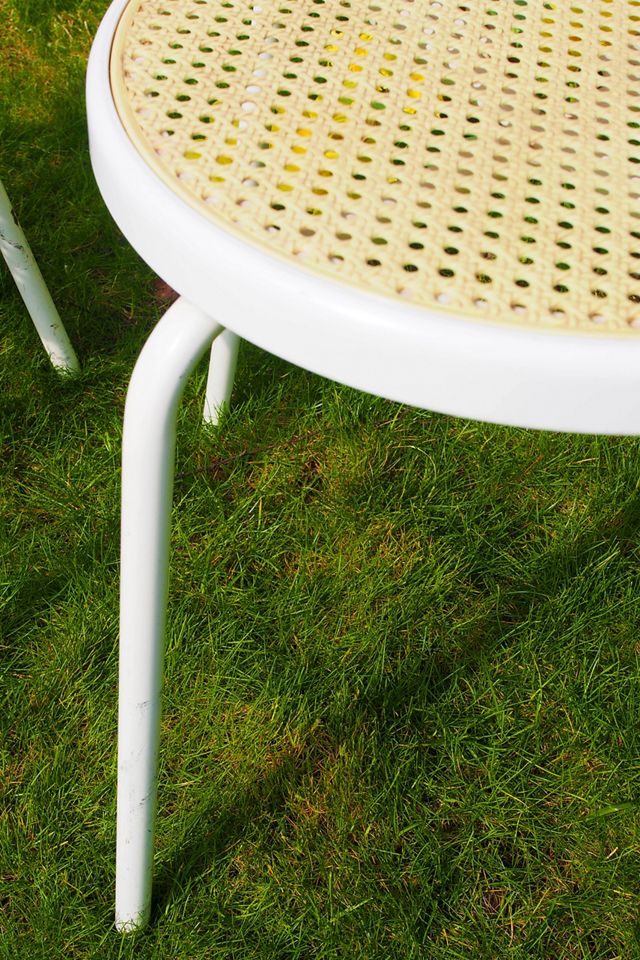 Urban Renewal Vintage Set Of 4 Vintage Plastic Raffia Seated Bistro Chairs #2