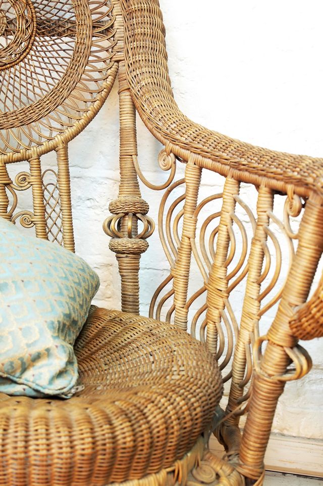 Urban Renewal Vintage Victorian Revival Rattan Weave Parlour Chair #3