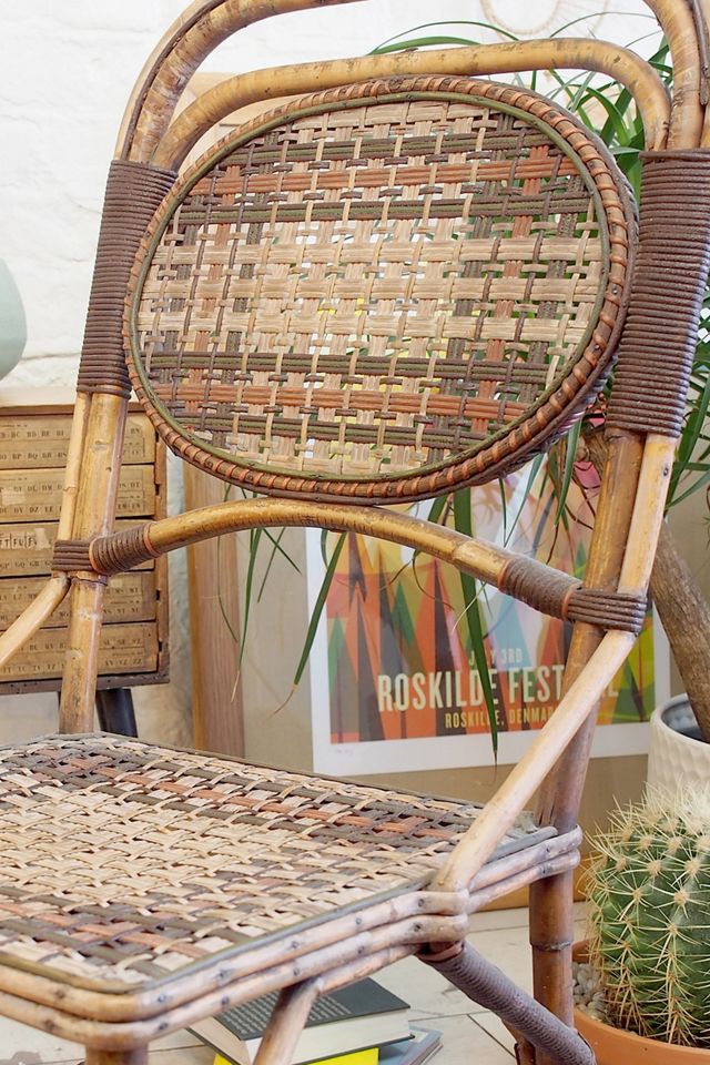 Urban Renewal Vintage Cane & Rattan Desk Chair #2