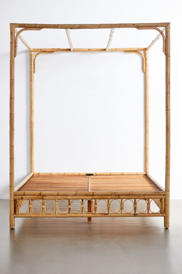 Bamboo canopy deals bed frame