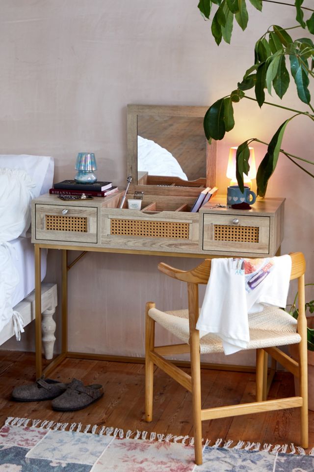 Rattan 2024 vanity desk