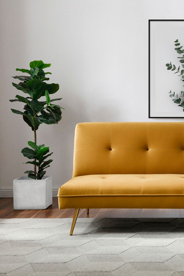 Millie Click Clack Mustard Sofa Bed Urban Outfitters UK