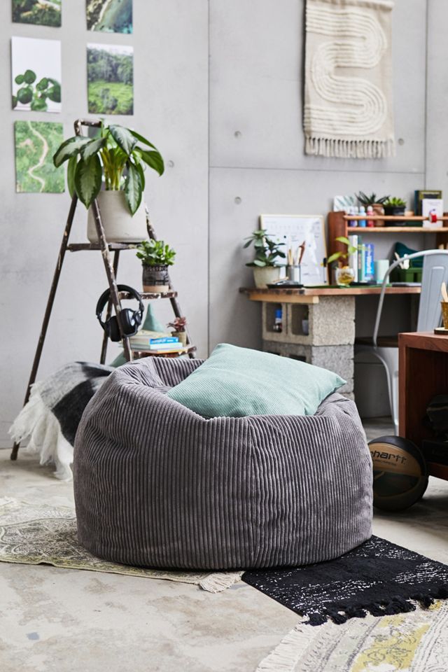 icon Kingston Classic Cord Charcoal Bean Bag Urban Outfitters UK