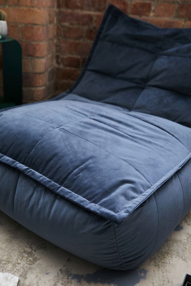 icon Dolce Charcoal Velvet Lounger Bean Bag #1