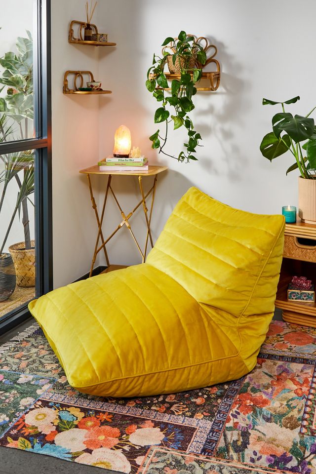 Matila Yellow Velvet Bean Bag  #1