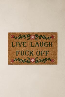Live Laugh F*ck Off Doormat - Neutral 51cm x 76cm at Urban Outfitters