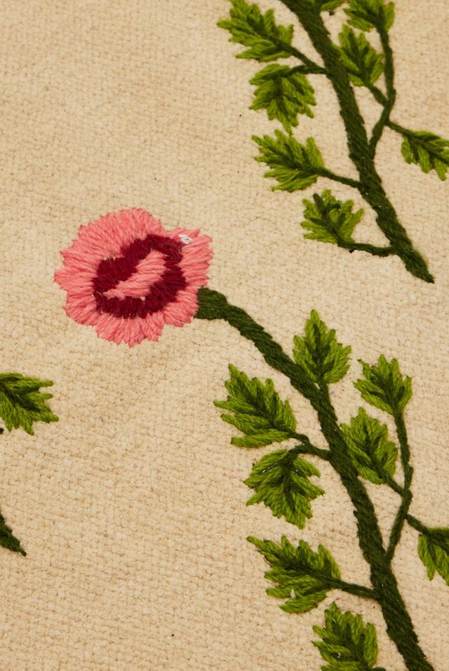 Floral Embroidered 2x3 Rug | Urban Outfitters UK