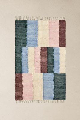 Tappeto a Quadri Rosa e Blu 3x5ft / 90x150cm