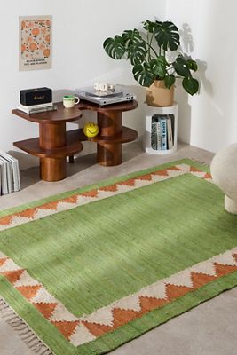 Tappeto con Bordo Verde 5x7ft / 150x210cm