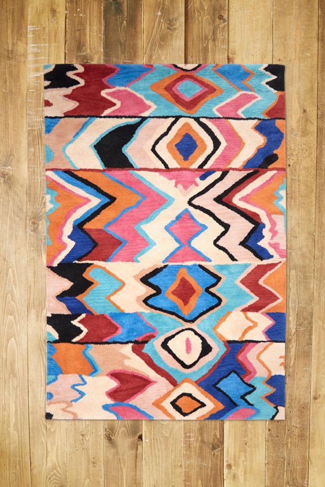 Teppich in strahlendem, abstraktem Design, 5 x 7 Fuß #1
